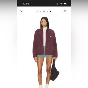 American Vintage Hoktown Fleece Jacket in Bordeaux Chine